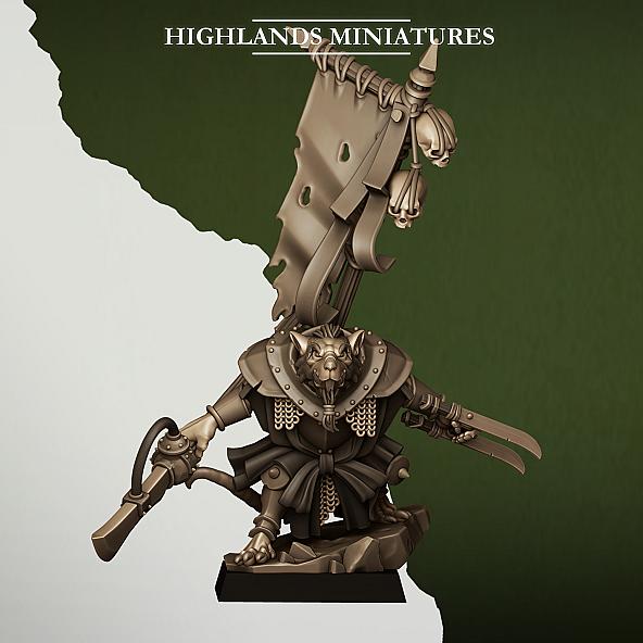 Sewer Vermin Warlord - 3D Printed in Multiple Materials - View 1 | MoltenHub