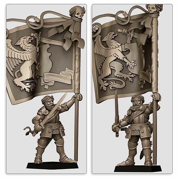 Sunland Battle Standard Bearer - 3D Printed in Multiple Materials - View 1 | MoltenHub