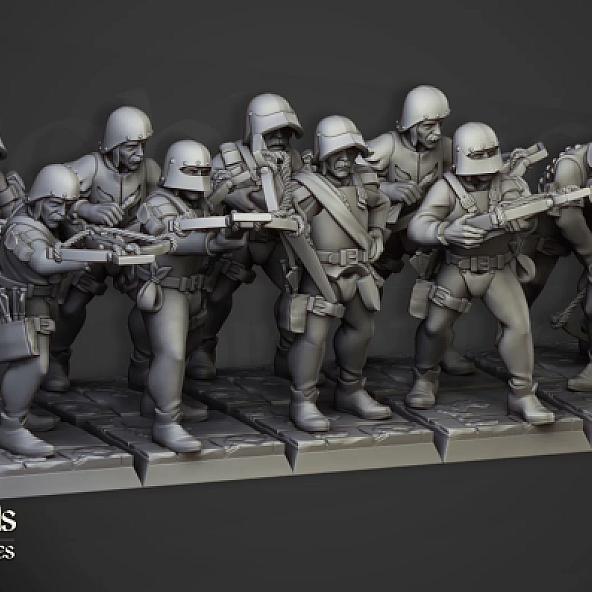 Light Infantry with crossbows - 3D Printed in Multiple Materials - View 1 | MoltenHub
