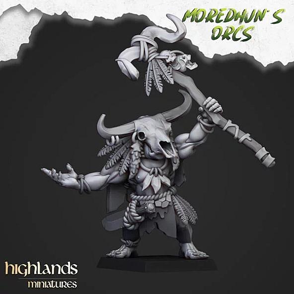 Cave Orc Shaman - 3D Printed in Multiple Materials - View 1 | MoltenHub