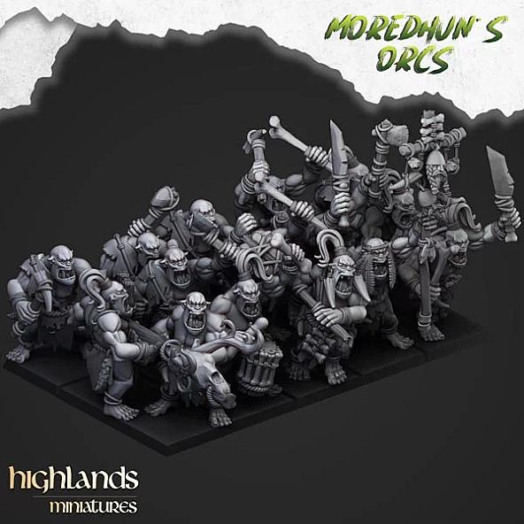 Cave Orcs with Hand Weapons - 3D Printed in Multiple Materials - View 1 | MoltenHub