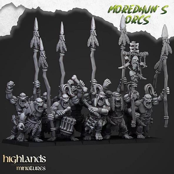 Cave Orcs with Spears - 3D Printed in Multiple Materials - View 1 | MoltenHub