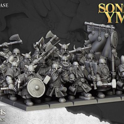 Clan Warriors with hand weapons and shields