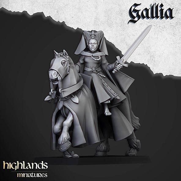 Damsel of Gallia on Horse - 3D Printed in Multiple Materials - View 1 | MoltenHub