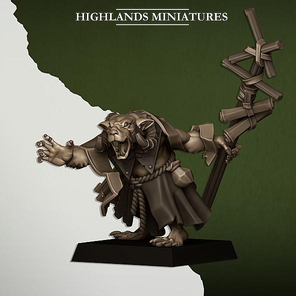 Sewer Vermin Warlock - 3D Printed in Multiple Materials - View 1 | MoltenHub