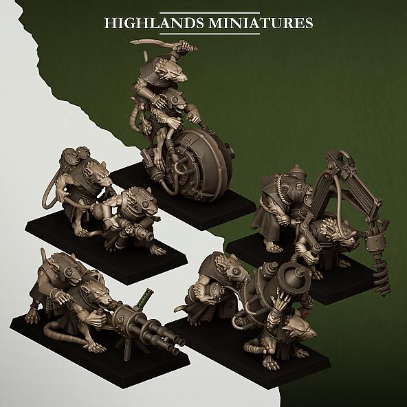 Sewer Vermin Heavy Weapons Teams - 3D Printed in Multiple Materials - View 1 | MoltenHub