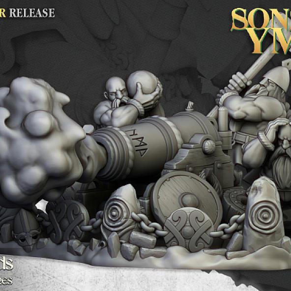 Dwarf Cannon (Artillery) - 3D Printed in Multiple Materials - View 1 | MoltenHub