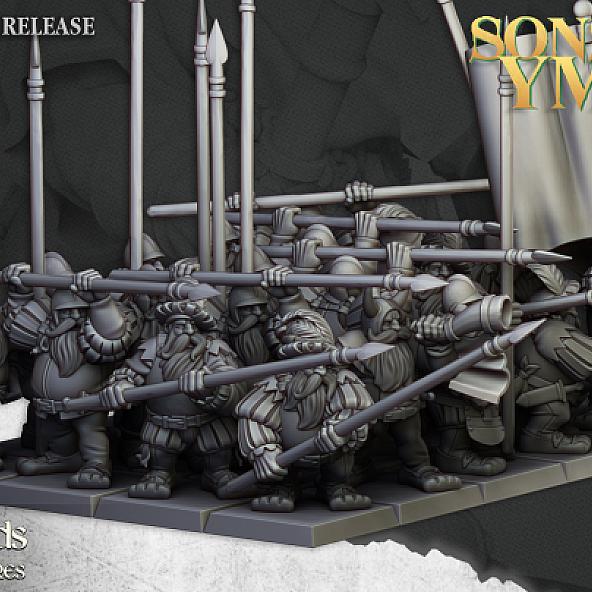 Dwarf Pikemen - 3D Printed in Multiple Materials - View 1 | MoltenHub