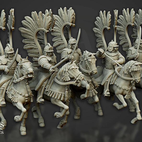 Winged Hussars with Swords - 3D Printed in Multiple Materials - View 1 | MoltenHub