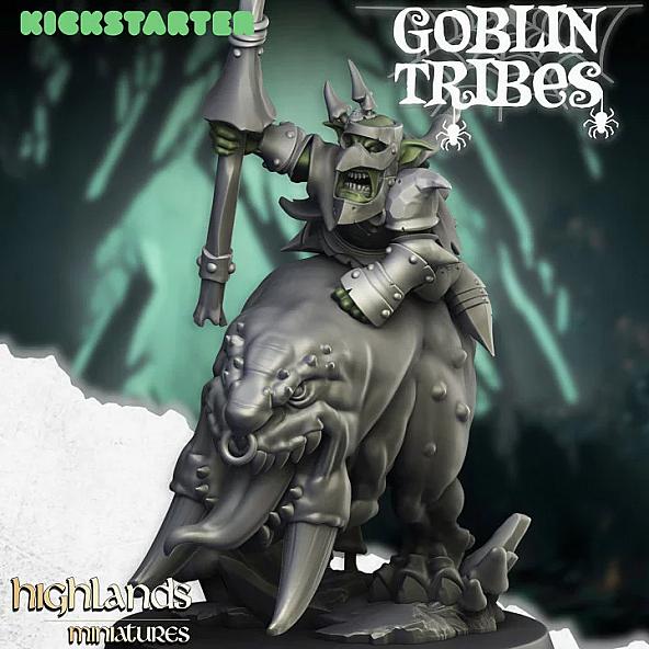 Feral Goblin Leader on Forest Monster - 3D Printed in Multiple Materials - View 1 | MoltenHub