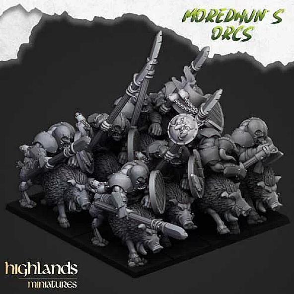 Mounted Orcs on Boars - 3D Printed in Multiple Materials - View 1 | MoltenHub