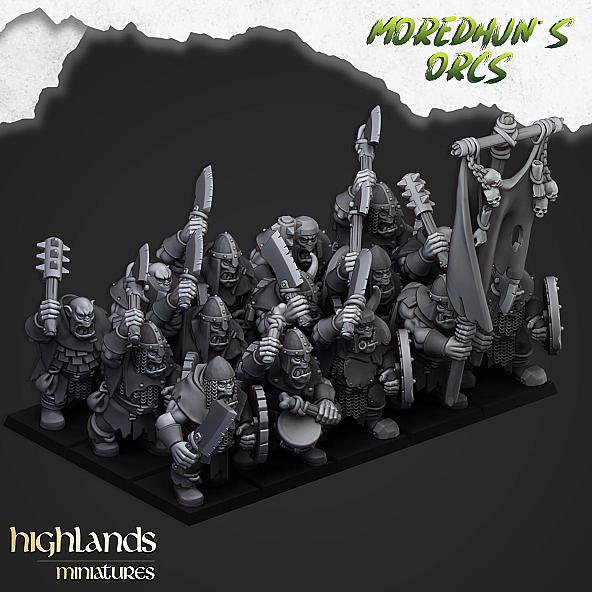 Orc Warriors with weapons and shields - 3D Printed in Multiple Materials - View 1 | MoltenHub