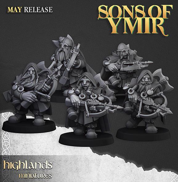 Dwarf Rangers with Crossbows - 3D Printed in Multiple Materials - View 1 | MoltenHub