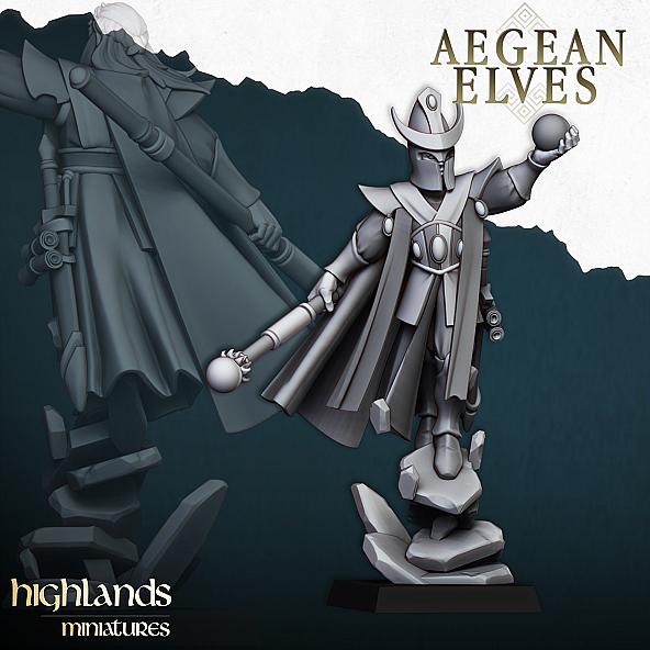 Aegean Elf Mage - 3D Printed in Multiple Materials - View 1 | MoltenHub
