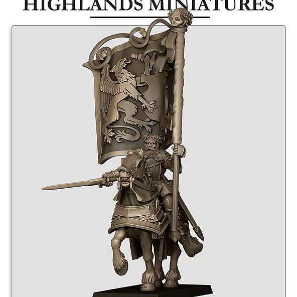 Sunland Battle Standard Bearer Mounted - 3D Printed in Multiple Materials - View 1 | MoltenHub