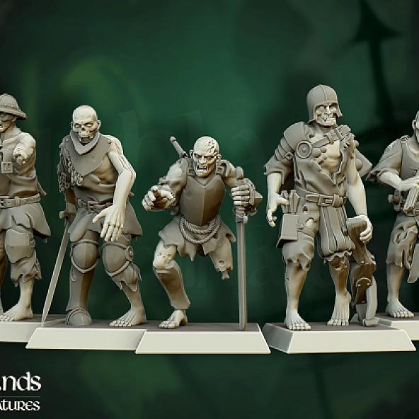 Zombies Warriors - 3D Printed in Multiple Materials - View 1 | MoltenHub