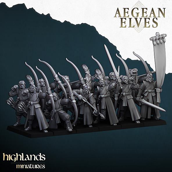 Aegean Elves Archers - 3D Printed in Multiple Materials - View 1 | MoltenHub