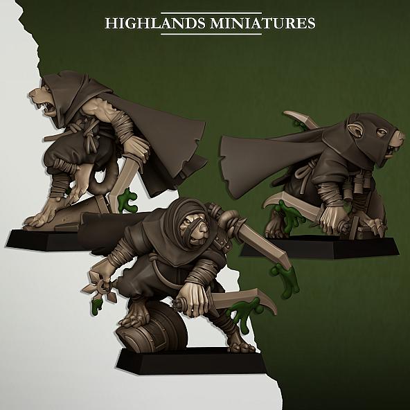 Sewer Vermin Assassins - 3D Printed in Multiple Materials - View 1 | MoltenHub