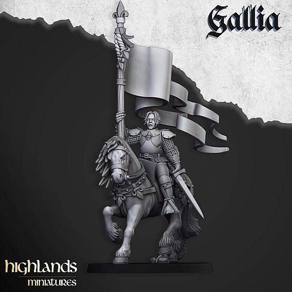 Baroness of Gallia on Horse - 3D Printed in Multiple Materials - View 1 | MoltenHub