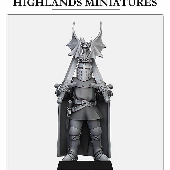 Dismounted Sir Jaume with dual swords - 3D Printed in Multiple Materials - View 1 | MoltenHub