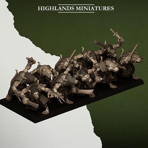 Sewer Vermin Thugs - 3D Printed in Multiple Materials - View 1 | MoltenHub