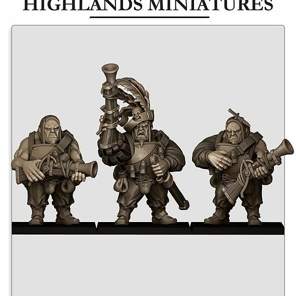 Sunland Ogres with Blunderbuss - 3D Printed in Multiple Materials - View 1 | MoltenHub